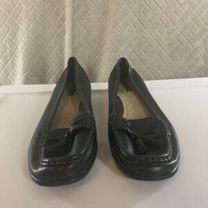 Thom Mcan Shoes Womens 9.5 Black Leather Loafers Flats Slip On Round Toe